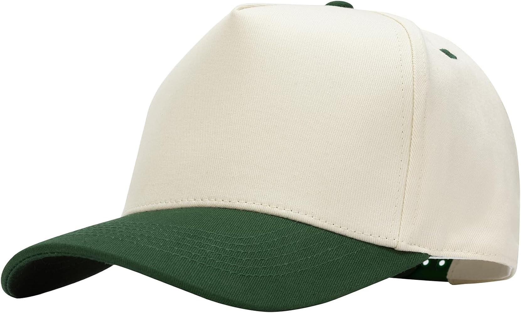 Vintage Trendy Trucker Hat, Structured 5-Panel Snapback Hat, Adjustable Cotton Solid or 2-Tone Ba... | Amazon (US)