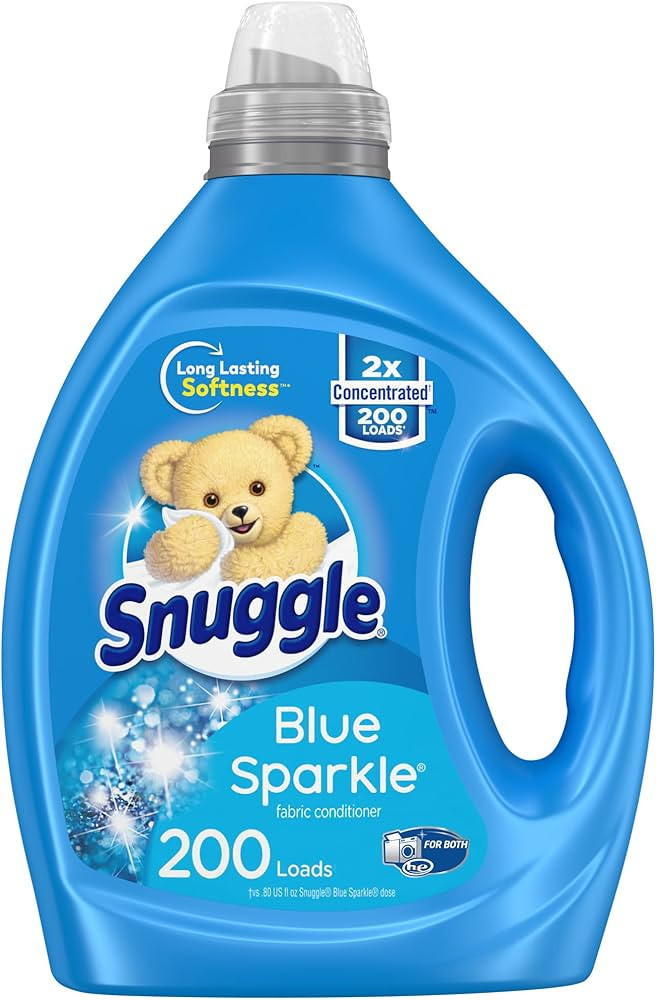 Snuggle Blue Sparkle Liquid Fabric Softener, 2X Concentrated, 200 Loads, 80 Fl Oz | Amazon (US)