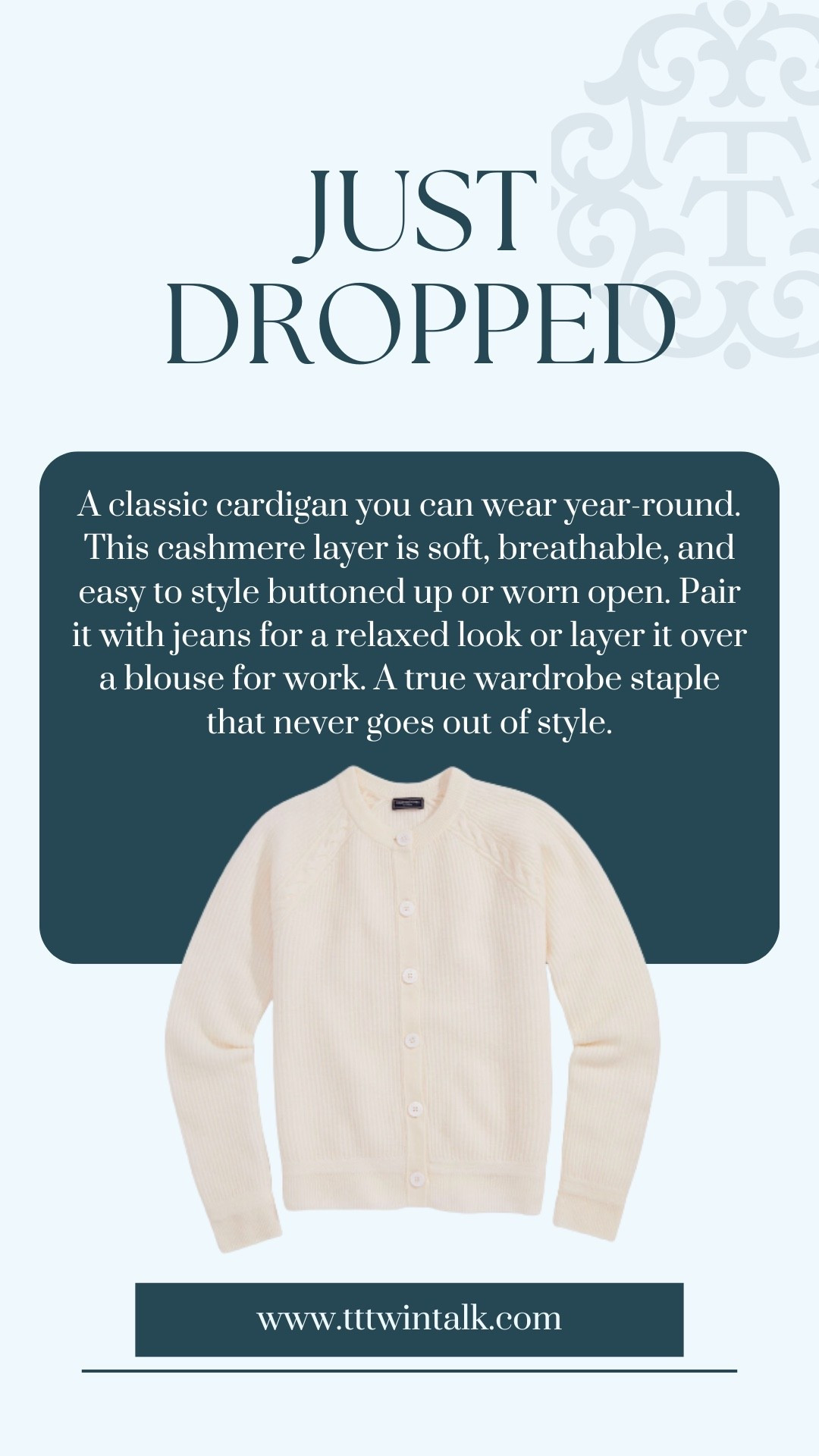 A classic cardigan you can wear year-round. This cashmere layer is soft, breathable, and easy to style buttoned up or worn open. Pair it with jeans for a relaxed look or layer it over a blouse for work. A true wardrobe staple that never goes out of style.

#LTKOver40 #LTKMidsize #LTKSeasonal