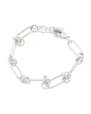 Made In Italy Sterling Silver Oval And Knot Link Bracelet | TJ Maxx