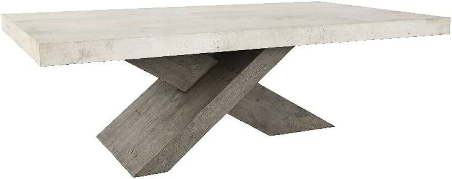 Kosas Home Durant Transitional Wood Coffee Table in Antique White/Corsican Gray | Amazon (US)