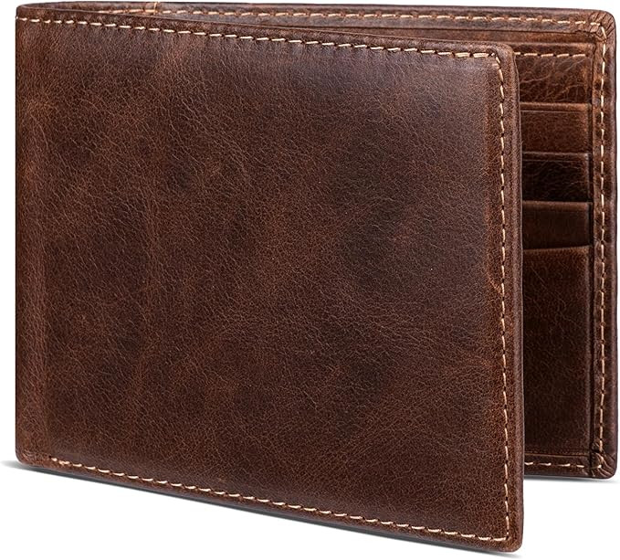 Genuine Leather Wallet for Men Bifold RFID Blocking Wallets with 12 Card Slots, 2ID Window & 2 Ca... | Amazon (US)