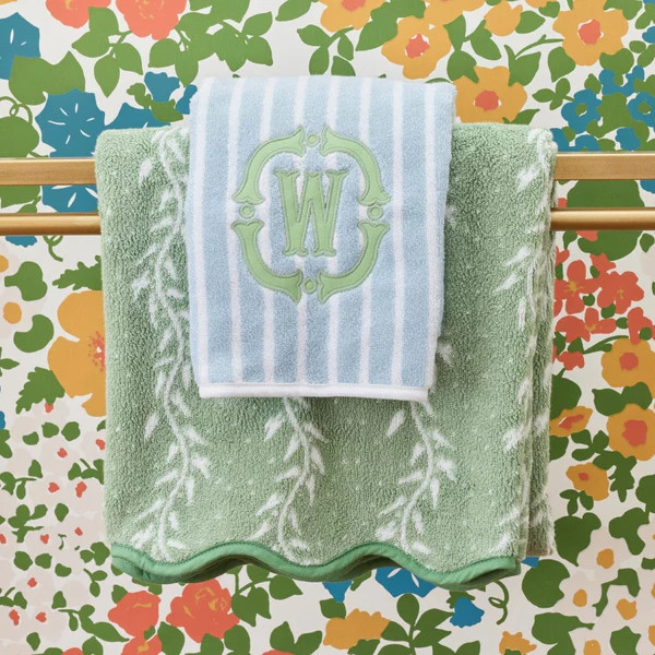 Monogrammed Patterned Hand Towels | Weezie | Weezie Towels