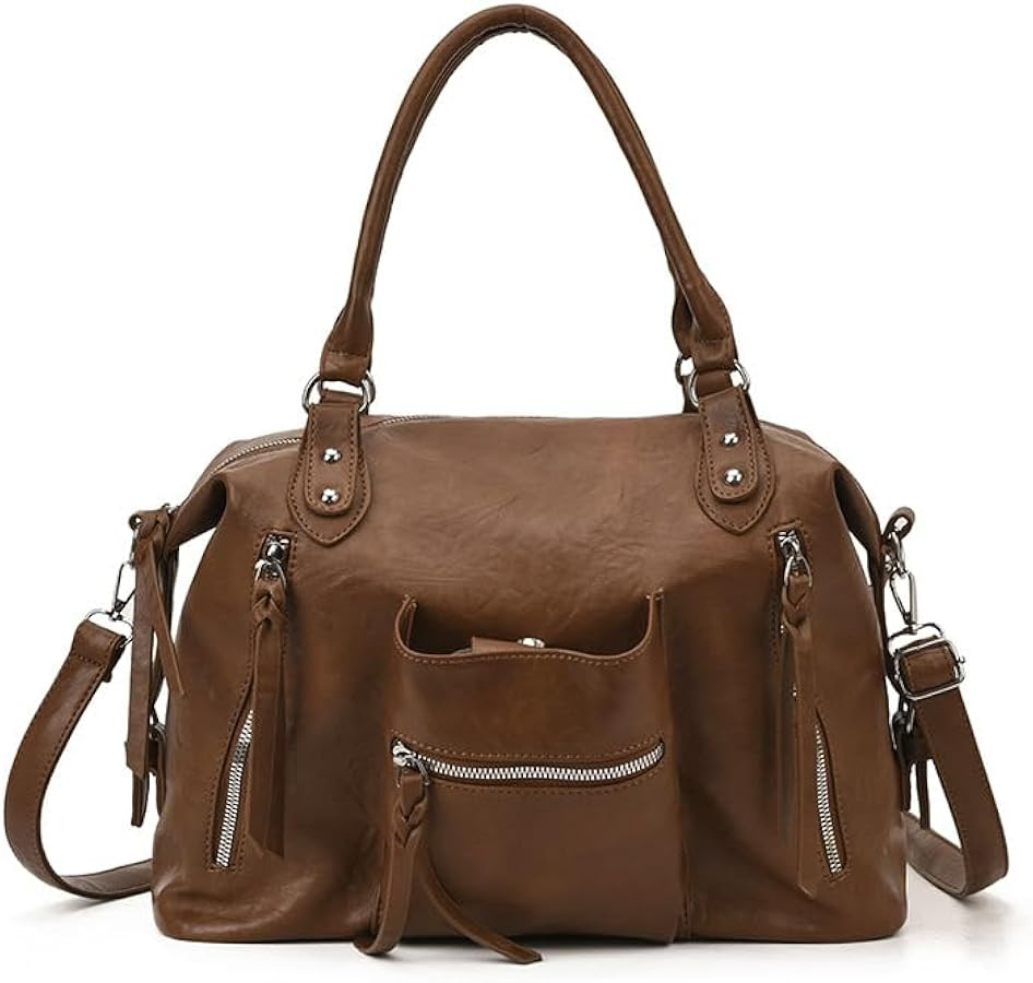 Vegan Leather Tote Bag for Women, Large Capacity Hobo Bags with 2 Straps, Slouchy Shoulder Purse ... | Amazon (CA)