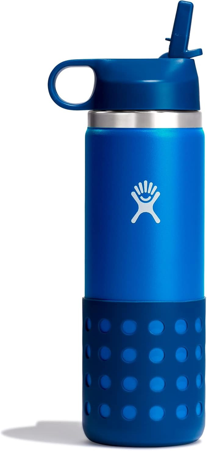 HYDRO FLASK Kids Water Bottle Jr. Stainless Steel Insulated With Straw Cap for Water, Milk, Juice... | Amazon (US)