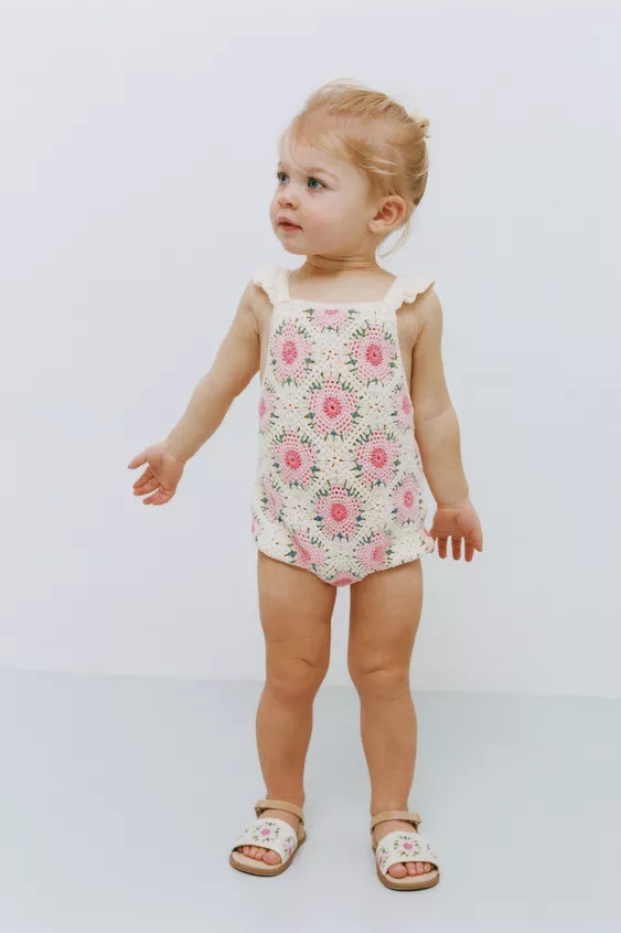 CROCHETED FLOWER ROMPER | Zara US