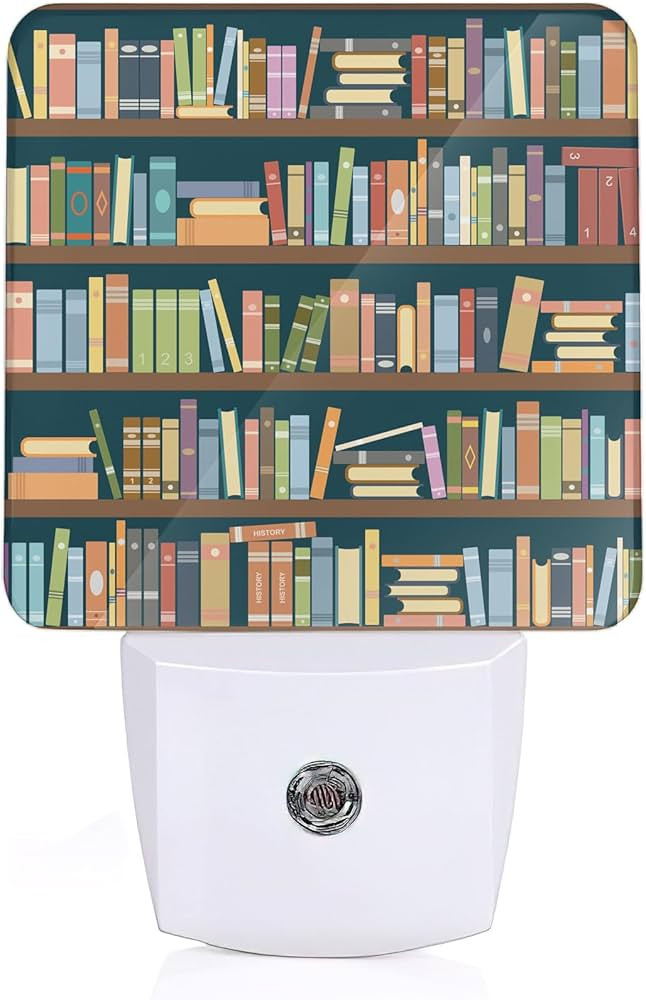 YASHILAIYA Bookshelf Library Book Night Light,Night Lights Plug into Wall LED Dusk to Dawn Light ... | Amazon (US)