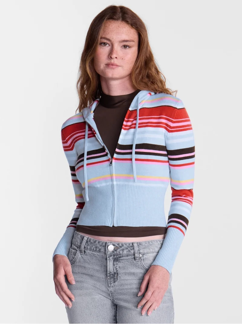 No Boundaries Zip Up Sweater, Women's XXS-XXL | Walmart (US)
