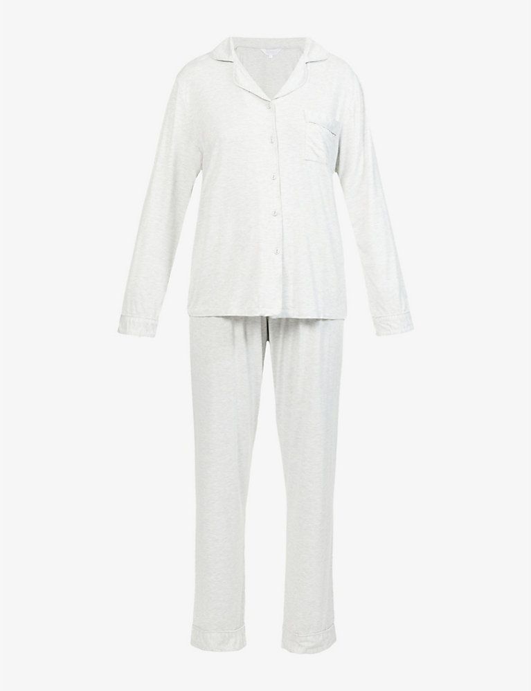 THE NAP CO All-over pattern piped stretch-jersey pyjama set | Selfridges