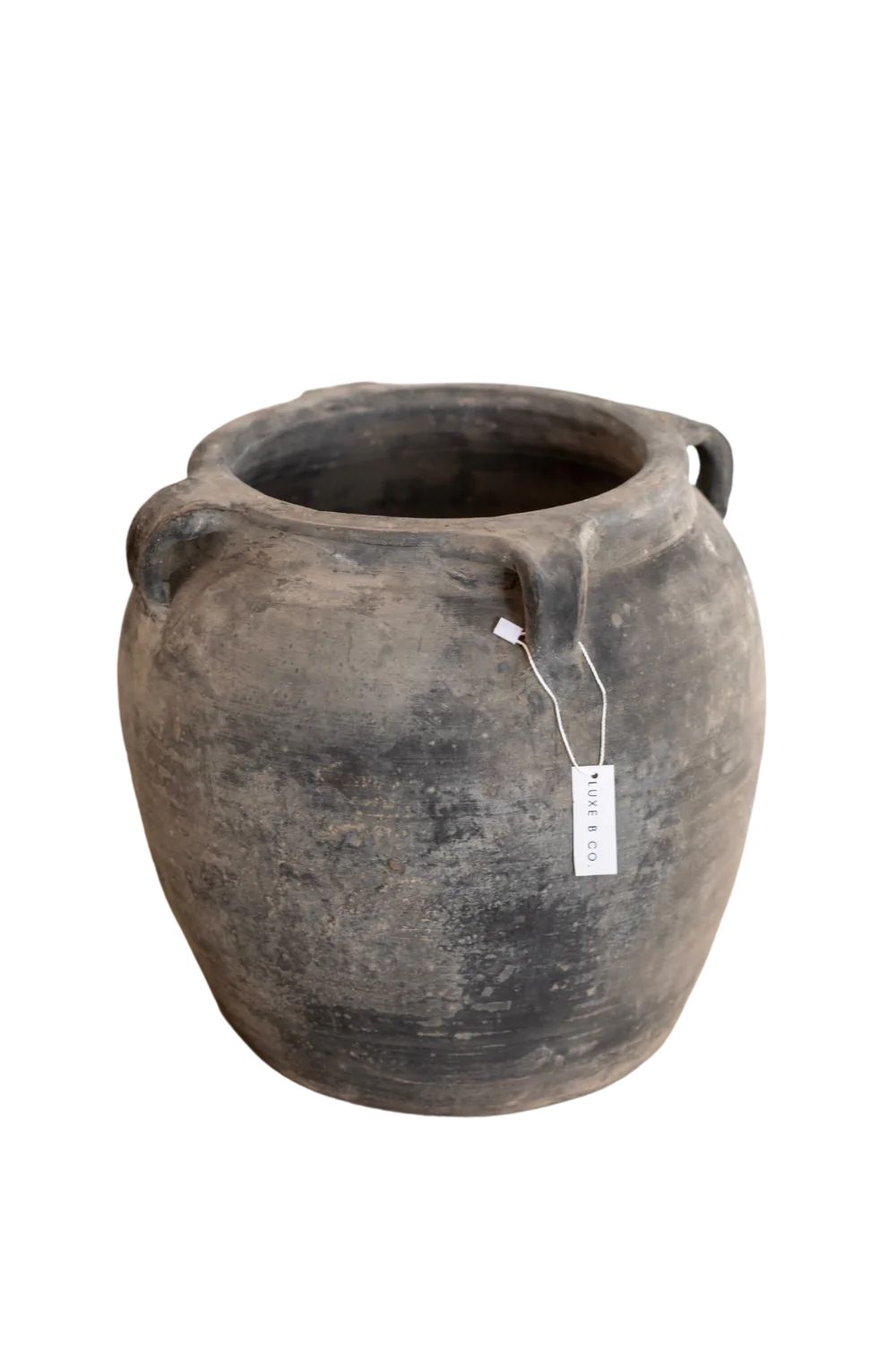 Atelier Vintage Found Black Grey Pot with Handles | Luxe B Co