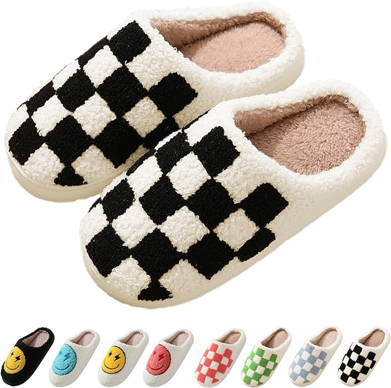 BANDINI House Slippers For Women Men Classic Plaid Slippers Soft Plush Slippers Comfy Warm Non Sl... | Amazon (US)