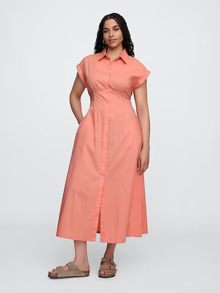 Poplin Maxi Shirtdress | Gap Factory