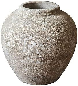 Home Retro Vase Handmade Stone Pottery Pottery Vase Vase Living Room Decoration Old Ceramic Flowe... | Amazon (US)
