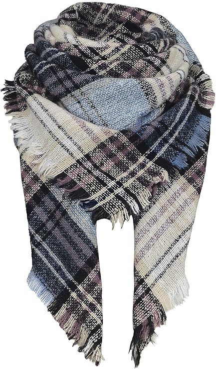 Women's Fall Winter Scarf Classic Tassel Plaid Scarf Warm Soft Chunky Large Blanket Wrap Shawl Sc... | Amazon (US)
