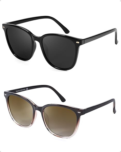 FIMILU 2 Packs Sunglasses for Women Polarized UV400 Protection Lens Big Frame Fashion Glasses Tre... | Amazon (US)