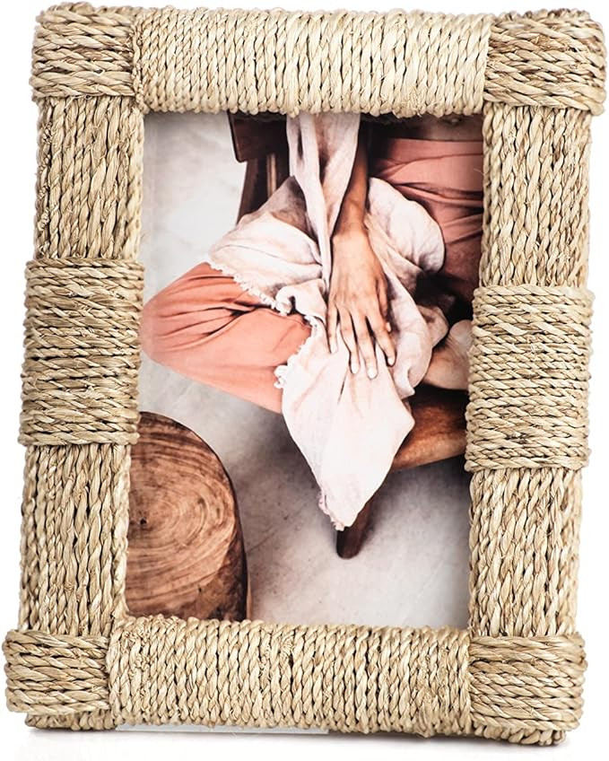 Zodax Abaca Rope Photo Frame Natural 5" x 7" | Amazon (US)
