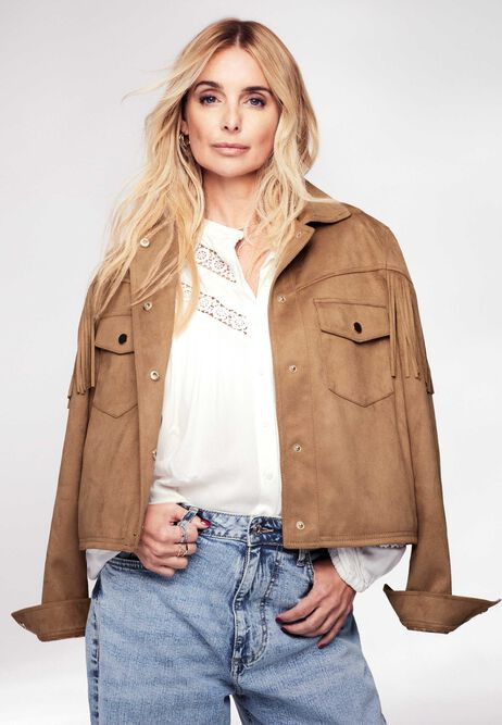 Womens Tan Suedette Fringe Jacket | Peacocks