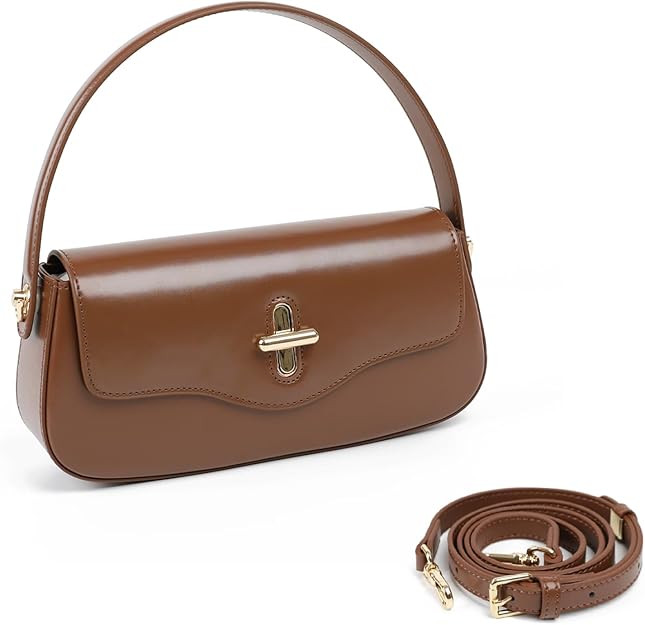 Leather Crossbody Bags for Women, Genuine Leather Purses and Handbags with Adjustable Strap, Top ... | Amazon (US)