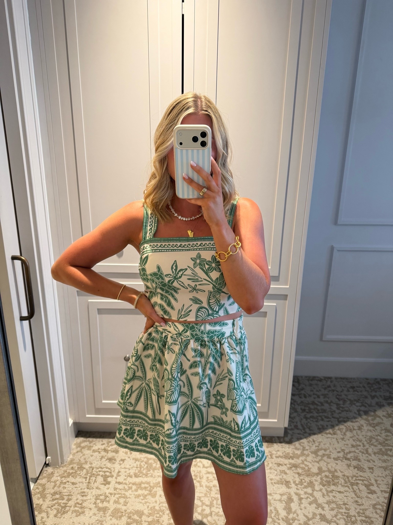 Shopping with the girls are out girls vacation! This two piece matching set is SO cute! Such a great summer option for brunches, girls trips, vacations or even dinner date nights✨🤍



Ootd, matching set, mini skirt, summer dresses, summer outfits 2026, vacation dress, vacation outfits, girls trip

#LTKootd #LTKdayinmylife #LTKTravel