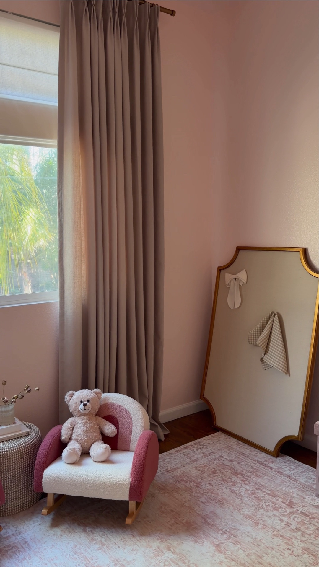 Linen-textured curtains and Roman shades transformed the room, adding warmth, texture, and a calm glow. Styled with lots of love for my niece’s nursery! 

Roman shade details:
Style: Oakley 
Color: White
Mount type: Inside
Lining: White cotton lining 

Curtain details: 
Style: Oakley
Color: khaki gray 
Header: pinch pleat double
Lining: unlined

#customcurtains #luxurycurtains #drapery #windowcurtains #windowfurnishings #windowcoverings #curtains #curtaininspo #linenhome #texturedinteriors 

#LTKHome