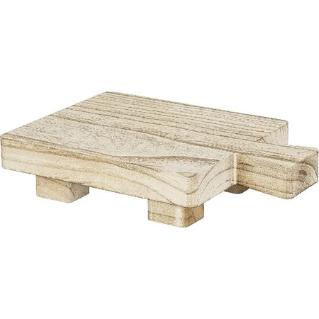 Wood Stand Riser Pedestal Raw Wooden Tray with Handle for Kitchen Bathroom Retro Wooden Soap Holder  | Walmart (US)