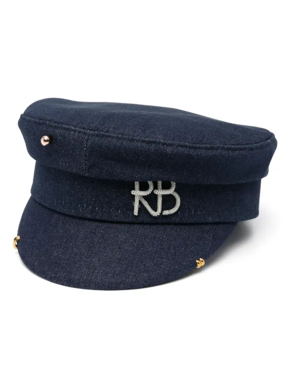 Ruslan Baginskiy piercing-detailed Baker Boy Cap | Blue | FARFETCH | Farfetch Global