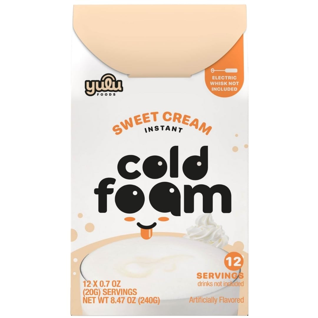 YULU FOODS Sweet Cream Instant Cold Foam Sticks (12 Servings, 8.47 oz) | Non-Dairy Vanilla Cold F... | Amazon (US)