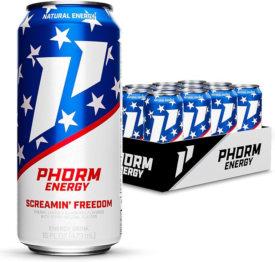 Phorm Energy Drink, Screamin’ Freedom Flavor, 200 MG Natural Caffeine From Green Tea, Sugar Fre... | Amazon (US)