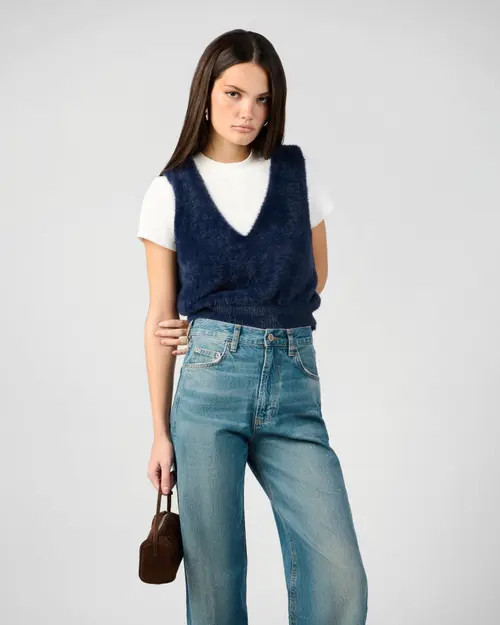 WeWoreWhat V-Neck Sweater Vest in Dark Navy at Nordstrom, Size Xx-Small | Nordstrom