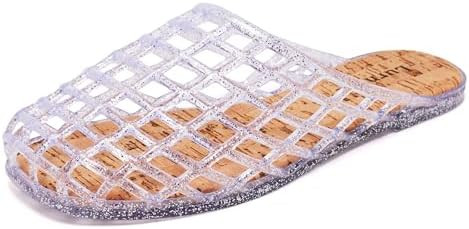 Clear Jelly Mesh Slide Sandals for Women Slip on Closed Toe Flats Sandals Summer Beach Jelly Shoe... | Amazon (US)