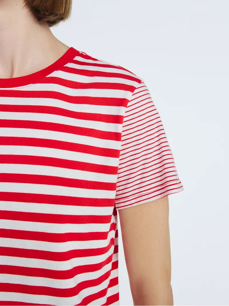 Free Assembly Women's and Women's Plus Cotton Cropped Boxy Tee with Short Sleeves, Sizes XS-4X | Walmart (US)