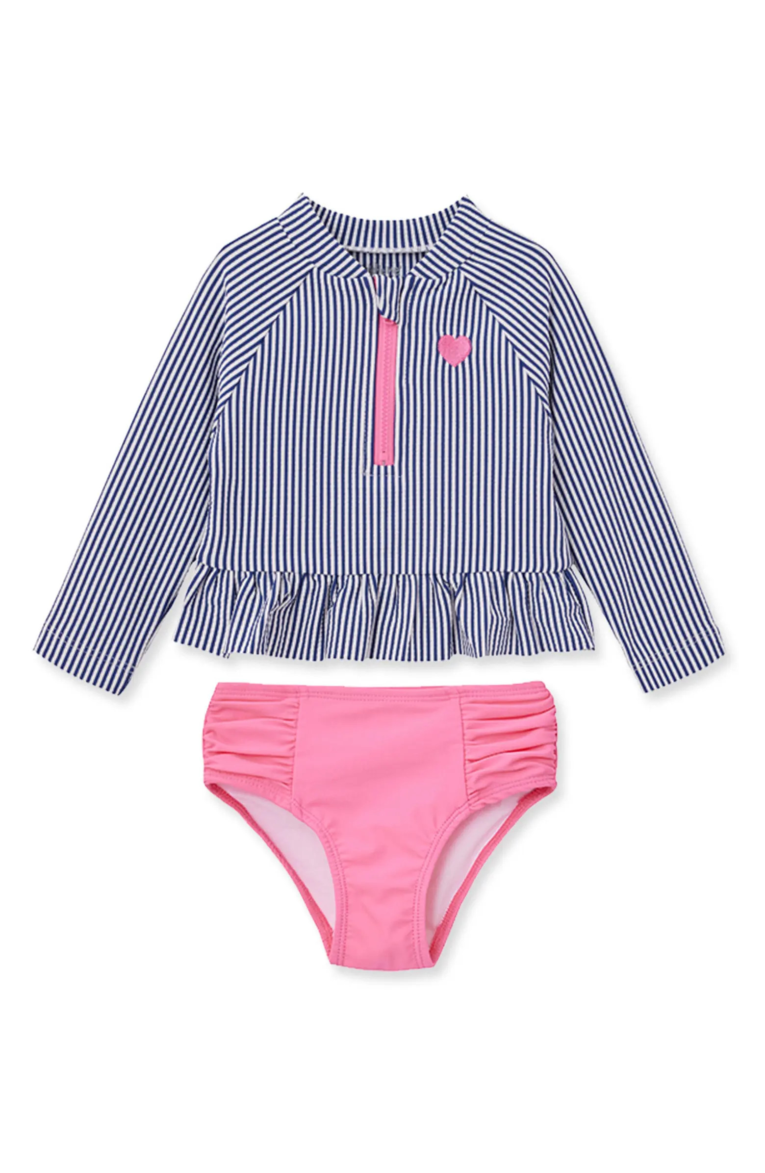 Heart 2-Piece Long Sleeve Rashguard Suimsuit Set | Nordstrom Rack