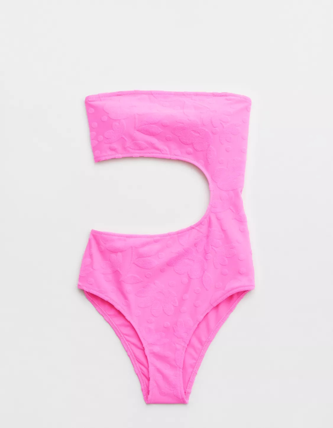 Aerie Terry Cut Out Strapless One Piece Swimsuit | Aerie