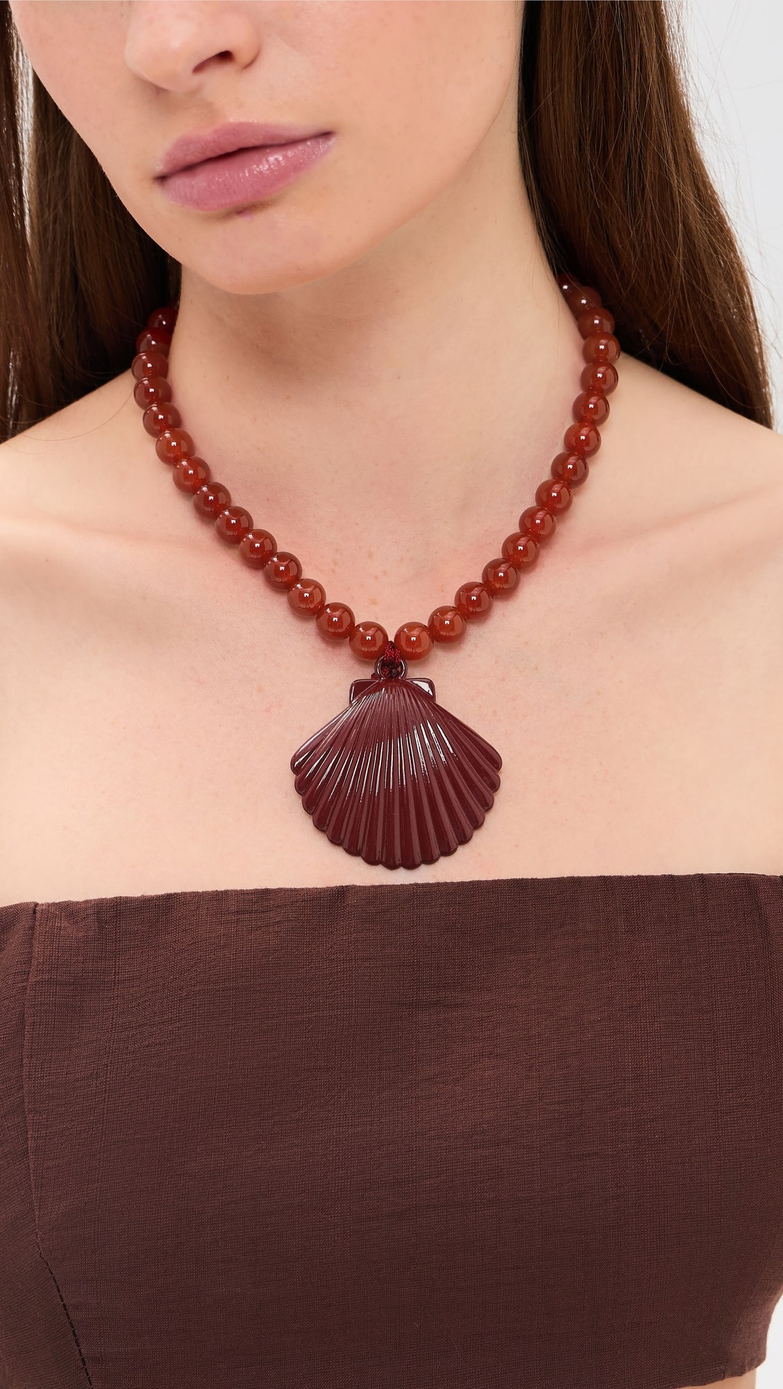 Wine Beaded Shell Necklace | Shopbop