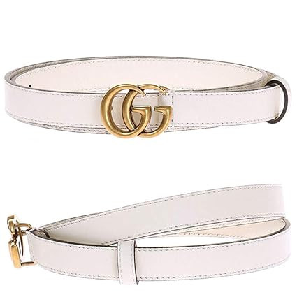 Luxury Leather GG Belt Women Black/Brown/white/red Waist Belt for Pants Jeans Dresses By HANBAOBAO | Amazon (US)