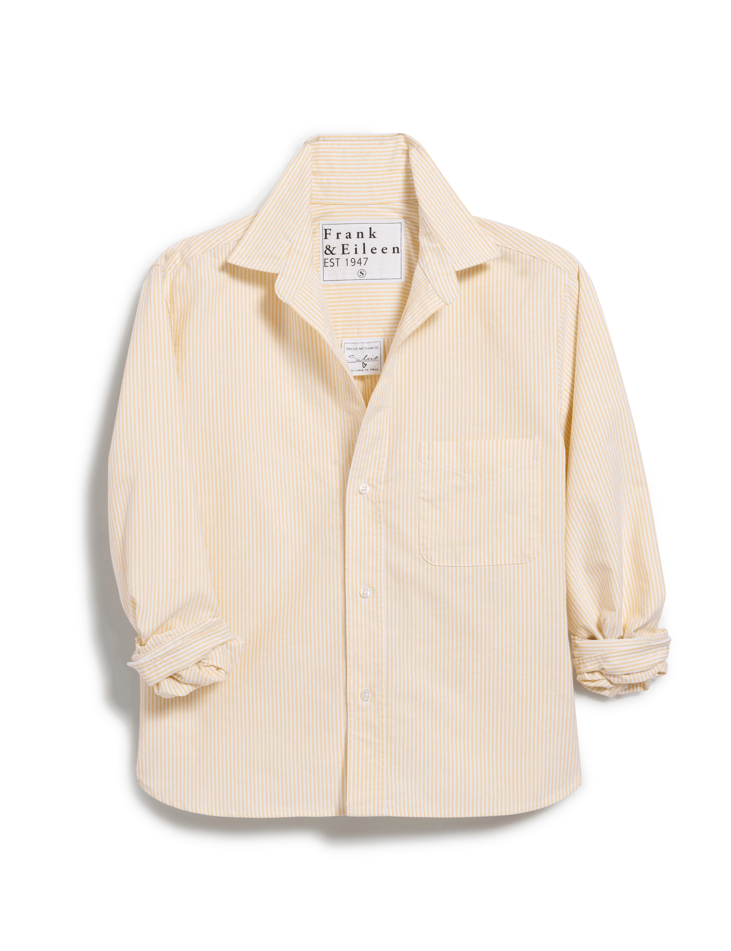 SILVIO Yellow Stripe, Italian Brushed Oxford | Frank & Eileen