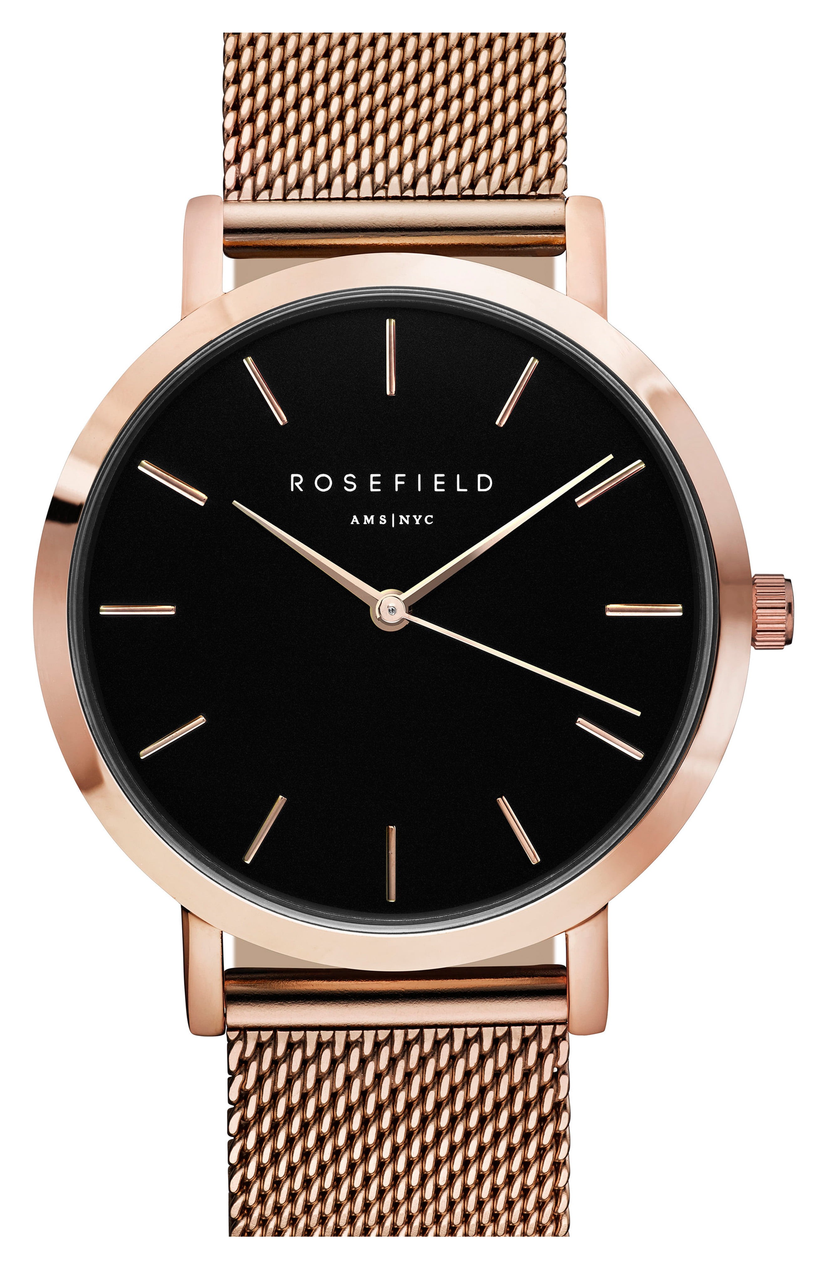 Rosefield Mercer Mesh Strap Watch, 38mm | Nordstrom