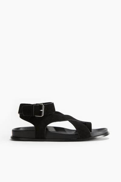 Suede Sandals - Black - Ladies | H&M US | H&M (US + CA)
