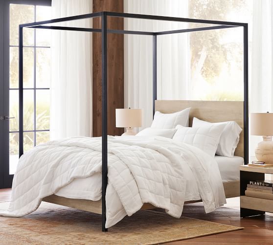 Cayman Wood & Metal Canopy Bed | Pottery Barn (US)