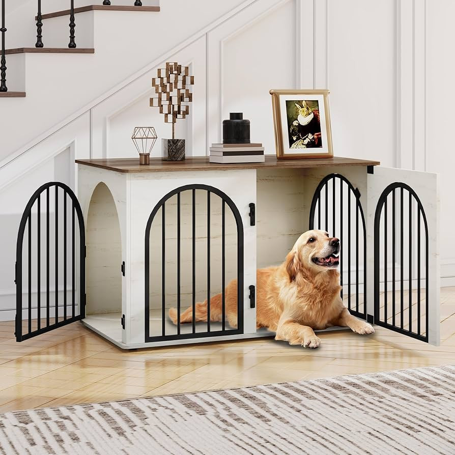 39.4'' Wooden Dog Crate Furniture TV Stand, Indoor Dog Kennel for Small/Medium/Large Dogs, End Si... | Amazon (US)