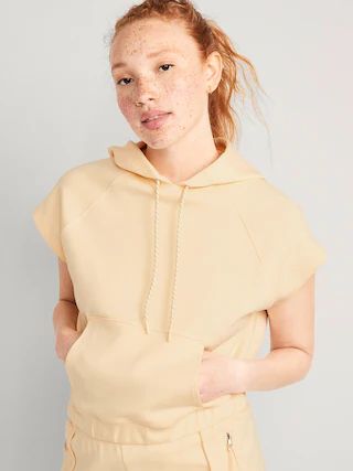 Dynamic Fleece Short-Sleeve Pullover Hoodie for Women | Old Navy (US)