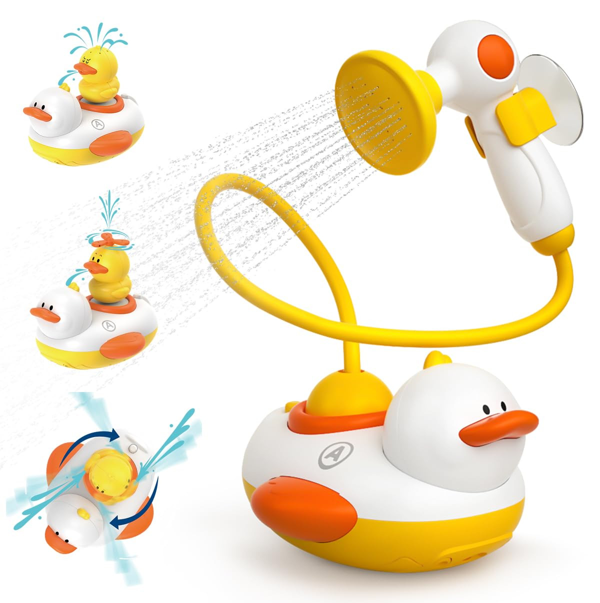 Duckie Baby Bath Toys, Baby Bath Shower Head for Bathtub with Three Squirting Ducks, Birthday Gif... | Amazon (US)