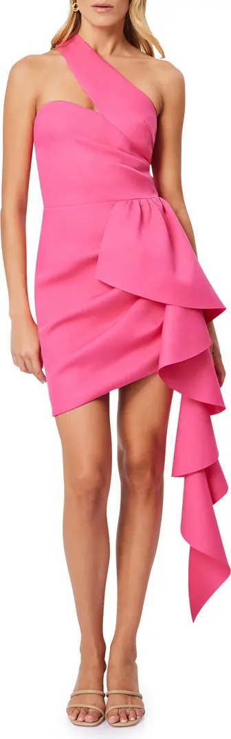 Convergence Ruffle One-Shoulder Sheath Minidress | Nordstrom