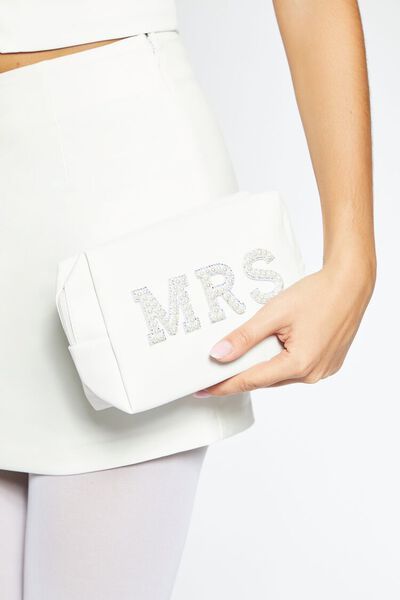 Faux Pearl Mrs Makeup Bag | Forever 21