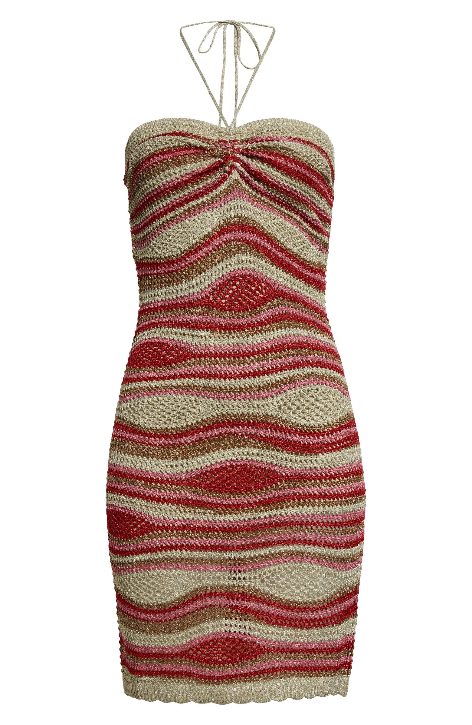 Mixed Waves Metallic Body-Con Minidress | Nordstrom