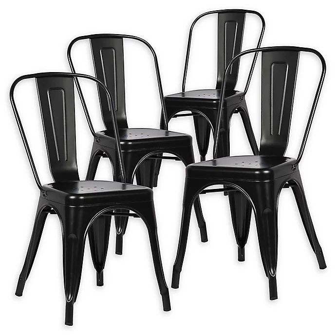 Edgemod Trattoria Side Chair in Black (Set of 4) | Bed Bath & Beyond
