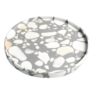 Cream Grey Handmade Terrazzo Tray, Household Circular Water Cup, Aromatherapy Storage Tray | Wayfair North America