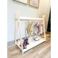 Tilly- Montessori Furniture - Handmade Wooden Clothing Rack For Kids Wardrobe Closet Toddler Dress U | Etsy (US)