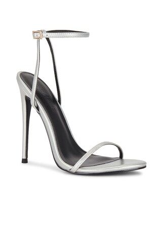 FEMME LA Niche Vegan Leather Sandal in Silver from Revolve.com | Revolve Clothing (Global)