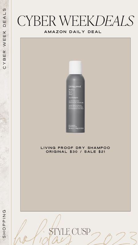 Amazon Daily Deal! Save 30% on Living Proof Dry Shampoo

Stocking stuffer, beauty sale, hair product sale, living proof sale, Amazon sale 

#LTKsalealert #LTKCyberWeek #LTKbeauty
